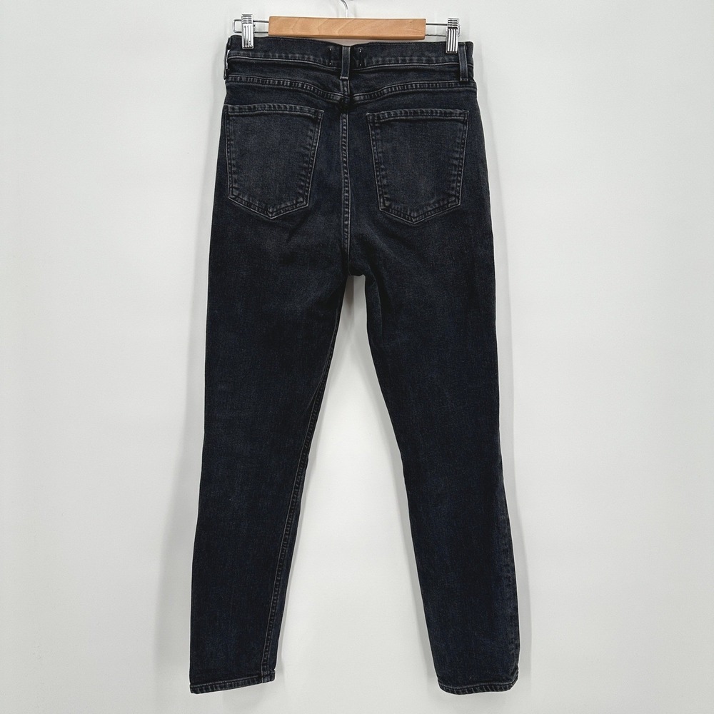 AGOLDE Nico High Rise Slim Fit Jean Faded Black Charcoal Denim 28 Made in USA - Picture 4 of 7